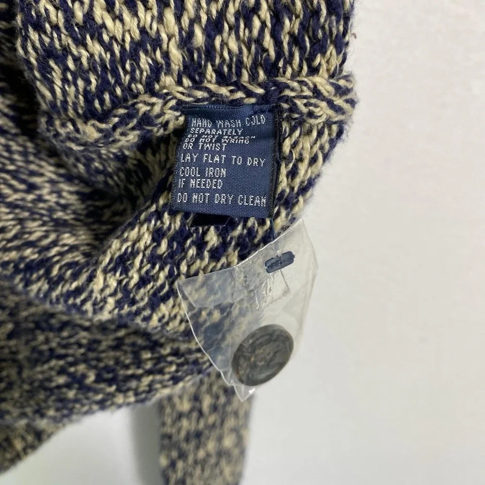 Vtg Polo Ralph Lauren Mens Medium Shawl Collar Sweater Chunky Knit Preppy Luxury